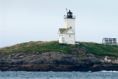 Two Bush Island Lighthouse with Solar Power Panels in Maine